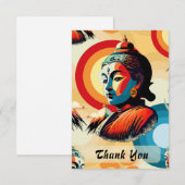 Boeddha Lord Retro Pop Kunstportret Bedankkaart (Voorkant / Achterkant)