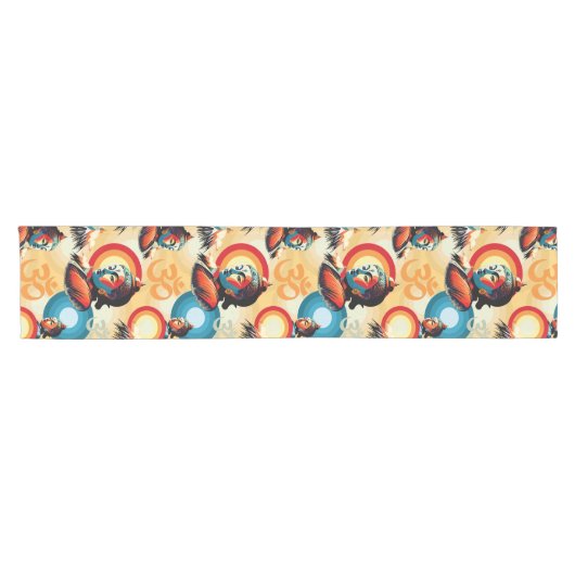 Boeddha Lord Retro Pop Kunstportret Korte Tafelloper (Horizontaal)