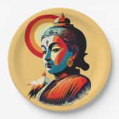 Boeddha Lord Retro Pop Kunstportret Papieren Bordje (Voorkant)