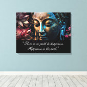 Boeddha Lotus Bloem Quote Uitgerekte Canvas Print (Insitu (Houten vloer))
