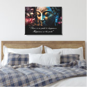 Boeddha Lotus Bloem Quote Uitgerekte Canvas Print (Insitu (Slaapkamer))