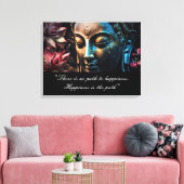 Boeddha Lotus Bloem Quote Uitgerekte Canvas Print (Insitu (Woonkamer))