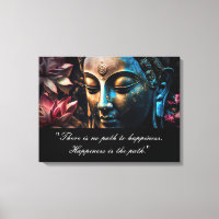 Boeddha Lotus Bloem Quote Uitgerekte Canvas Print