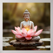 Boeddha Lotus Flower Buddhism Zen Spiritualiteit Poster (Voorkant)