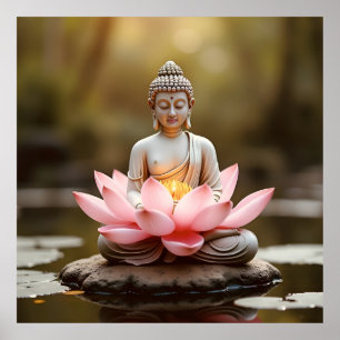 Boeddha Lotus Flower Buddhism Zen Spiritualiteit Poster