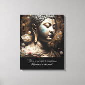 Boeddha Lotus Flower Happiness Quote Canvas Afdruk (Voorkant)
