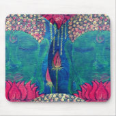 Boeddha Lotus green meditation Buddhism Muismat (Voorkant)