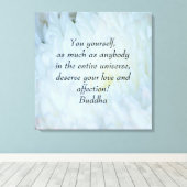 Boeddha Love and affection Dahlia Canvas Afdruk (Insitu (Houten vloer))