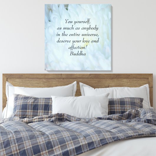 Boeddha Love and affection Dahlia Canvas Afdruk (Insitu (Slaapkamer))