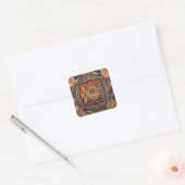 Boeddha Mandala Antiek reproductie Thanka Vierkante Sticker (Envelop)