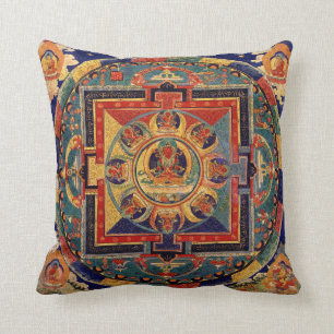 Boeddha Mandala Antiek Tibetan Thanka Kussen