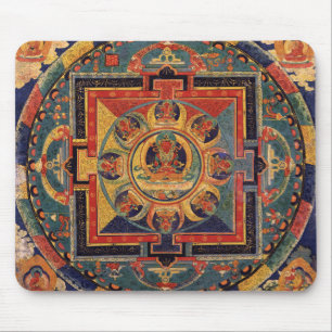 Boeddha Mandala Antiek Tibetan Thanka Muismat