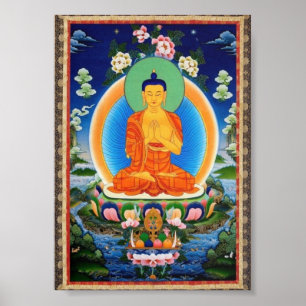 Boeddha Mandala Antiek Tibetan Thanka Poster