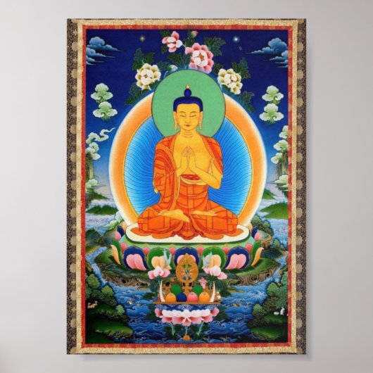 Boeddha Mandala Antiek Tibetan Thanka Poster (Voorkant)