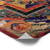 Boeddha Mandala Antiek Tibetan Thanka Poster (Hoek)