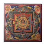 Boeddha Mandala Antiek Tibetan Thanka Tegeltje<br><div class="desc">Buddha Amitabha Reproduction of a antiek Tibetan Thanka.</div>