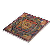 Boeddha Mandala Antiek Tibetan Thanka Tegeltje (Zijkant)