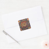 Boeddha Mandala Antiek Tibetan Thanka Vierkante Sticker (Envelop)