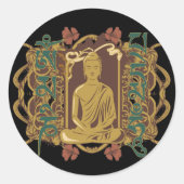 Boeddha Mantra Ronde Sticker (Voorkant)