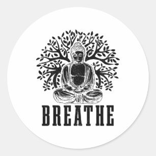 Boeddha Meditatie Adem Yoga Zen Boeddhisme Yogi B Ronde Sticker
