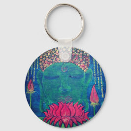 Boeddha meditatie lotus flower spiritueel sleutelhanger