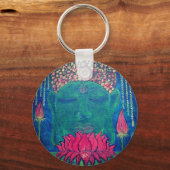 Boeddha meditatie lotus flower spiritueel sleutelhanger (Voorkant)