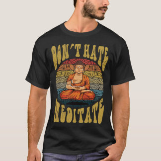 Boeddha Meditatie Retro Yoga T-shirt