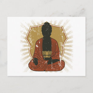 Boeddha-Meditating Lotus Flower Briefkaart