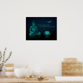 Boeddha Meditation Lotus Flower Eastern Religité Poster (Keuken)