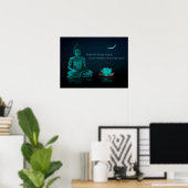 Boeddha Meditation Lotus Flower Eastern Religité Poster (Thuiskantoor)