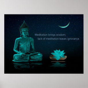 Boeddha Meditation Lotus Flower Eastern Religité Poster
