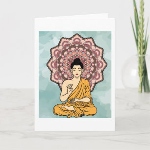Boeddha Meditation Mandala Retro Kaart