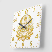 Boeddha mediteert in Lotus Vierkante Klok (Hoek)