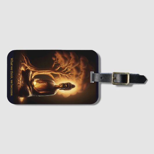 Boeddha mediteert onder een boom bagagelabel (Voorkant (horizontaal))