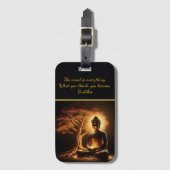 Boeddha mediteert onder een boom bagagelabel (Voorkant (verticaal))