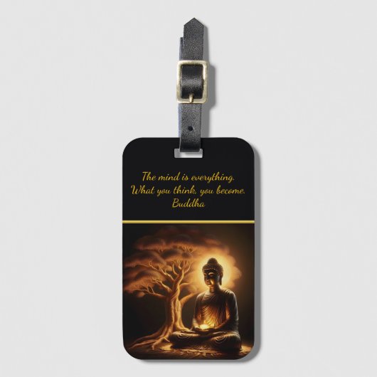 Boeddha mediteert onder een boom bagagelabel (Voorkant (verticaal))