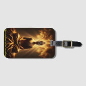 Boeddha mediteert onder een gloeiende boom bagagelabel (Voorkant (horizontaal))