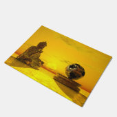 Boeddha mediteert voor aarde deurmat (Schuin)