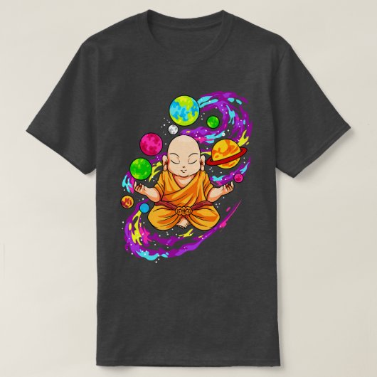 Boeddha mediteren yoga zen universum t-shirt (Design voorkant)