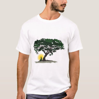 Boeddha mediterend icoon elegante platte silhouet t-shirt
