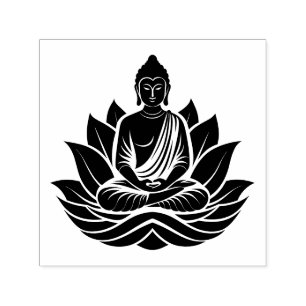 Boeddha Mediterend Lotushouding #1B Alleen Afbeeld Zelfinktende Stempel