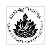 Boeddha Mediterende Lotus Pose #1P Naam RET Adres Zelfinktende Stempel (Design)