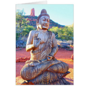 boeddha met carved wood meditatie