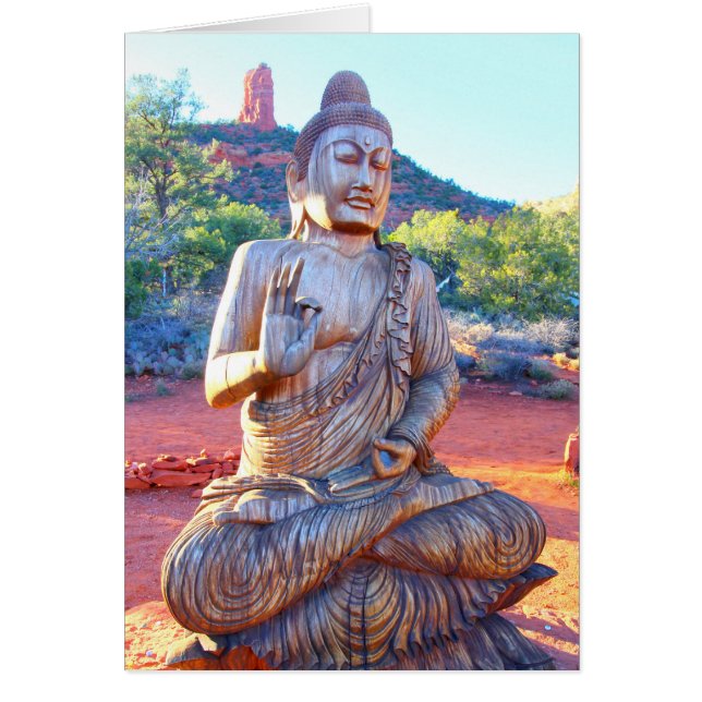 boeddha met carved wood meditatie (Voorkant)