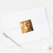 Boeddha met gouden Bokeh achtergrond Dank je wel Vierkante Sticker (Envelop)