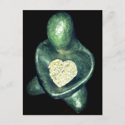 Boeddha met hart van steen briefkaart (Voorkant)