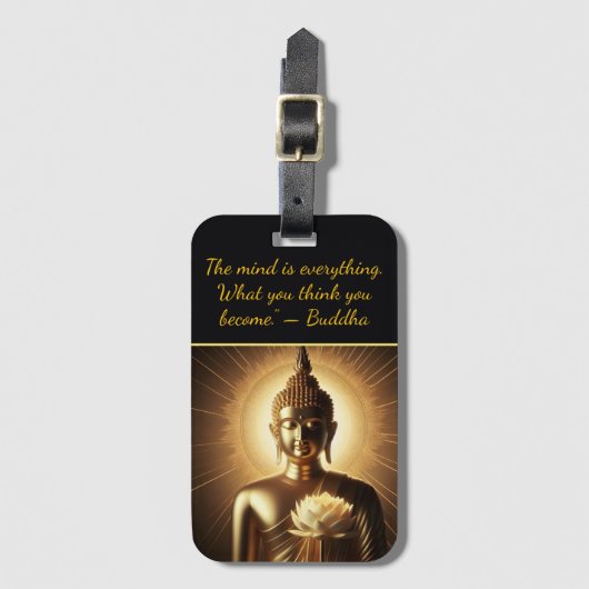 Boeddha met lotusbloem bagagelabel (Voorkant (verticaal))