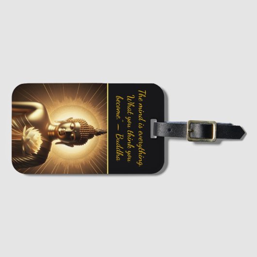 Boeddha met lotusbloem bagagelabel (Voorkant (horizontaal))