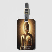 Boeddha met lotusbloem bagagelabel (Voorkant (verticaal))