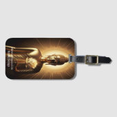 Boeddha met lotusbloem bagagelabel (Voorkant (horizontaal))